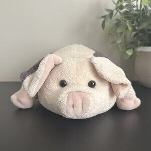 Aurora World HOGWASH Plush Cream Brown Pig Hog Beanbag Weighted Chubby 13"